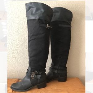 Style & Co Rodney black suede overknee wide boot 8